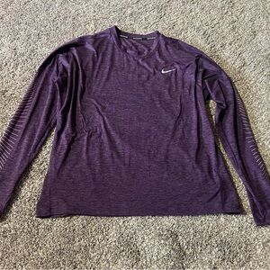 Nike Deep Purple Dri-Fit Long Sleeve Top with thumb holes